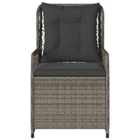 Sedie da Giardino Reclinabili 2 pz Grigio Polyrattan 368663