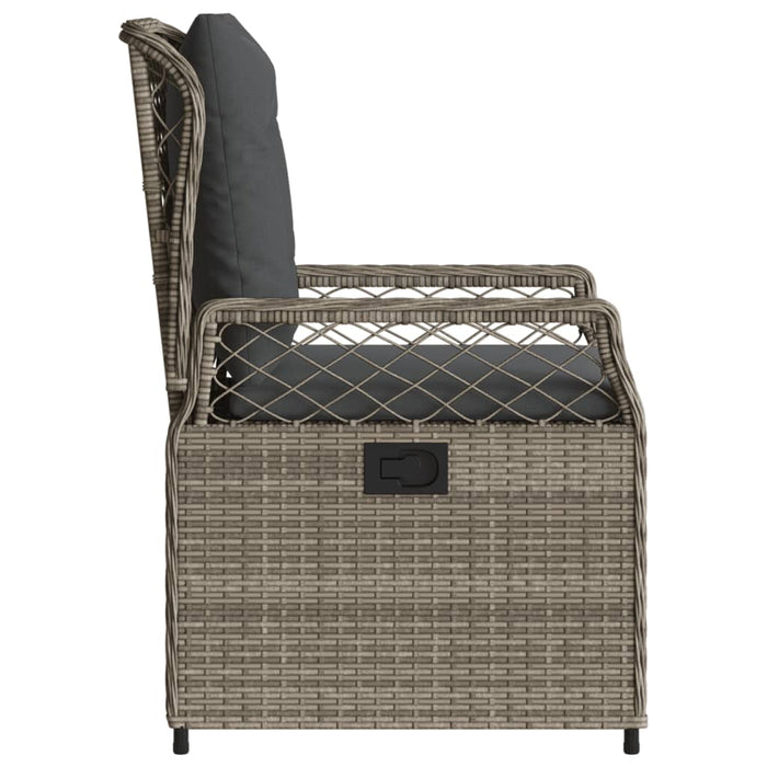 Sedie da Giardino Reclinabili 2 pz Grigio Polyrattan 368663