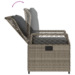 Sedie da Giardino Reclinabili 2 pz Grigio Polyrattan 368663