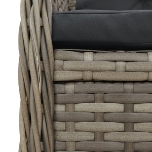 Sedie da Giardino Reclinabili 2 pz Grigio Polyrattan 368663