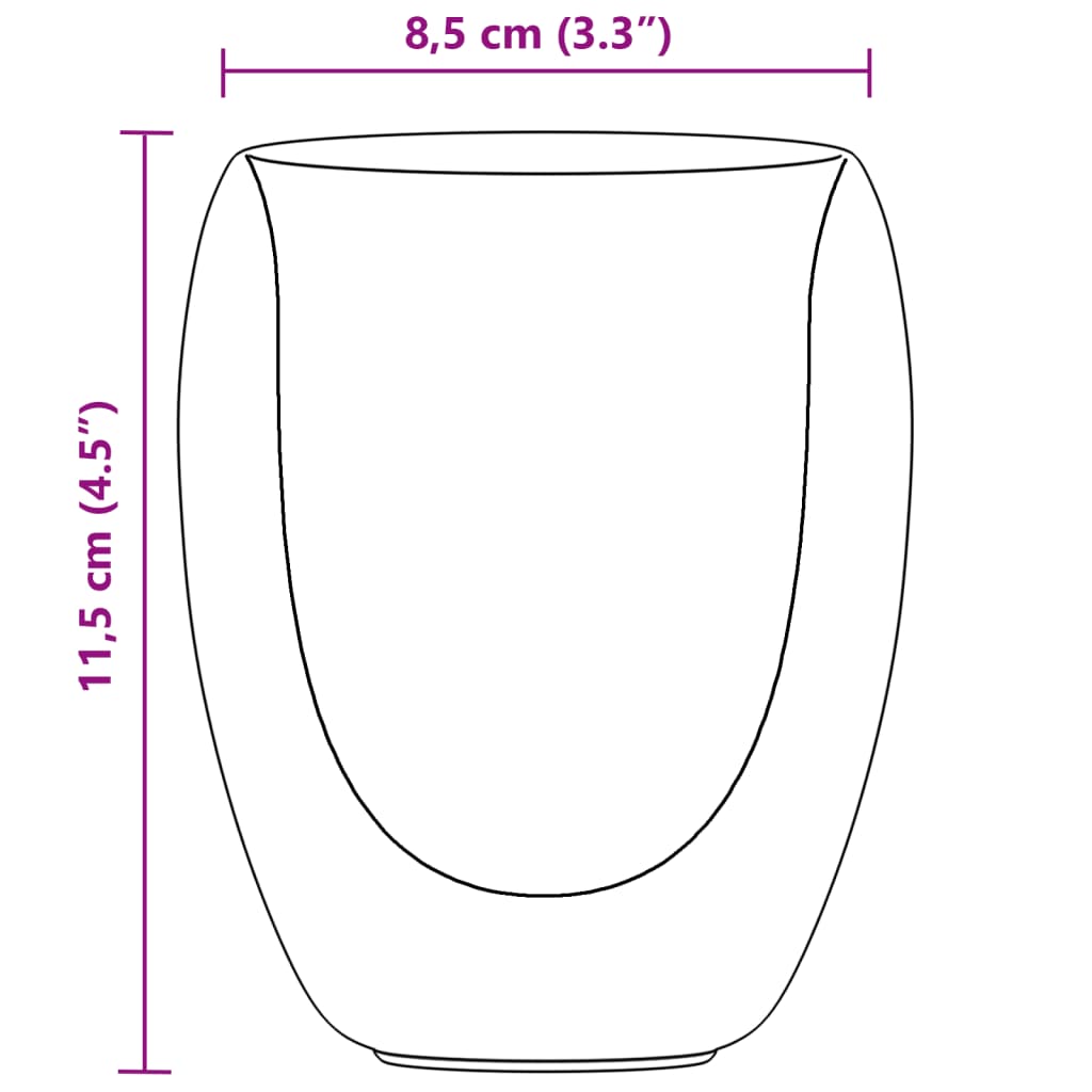 Bicchieri a Doppia Parete in Vetro 6 pz 350 ml 4005733