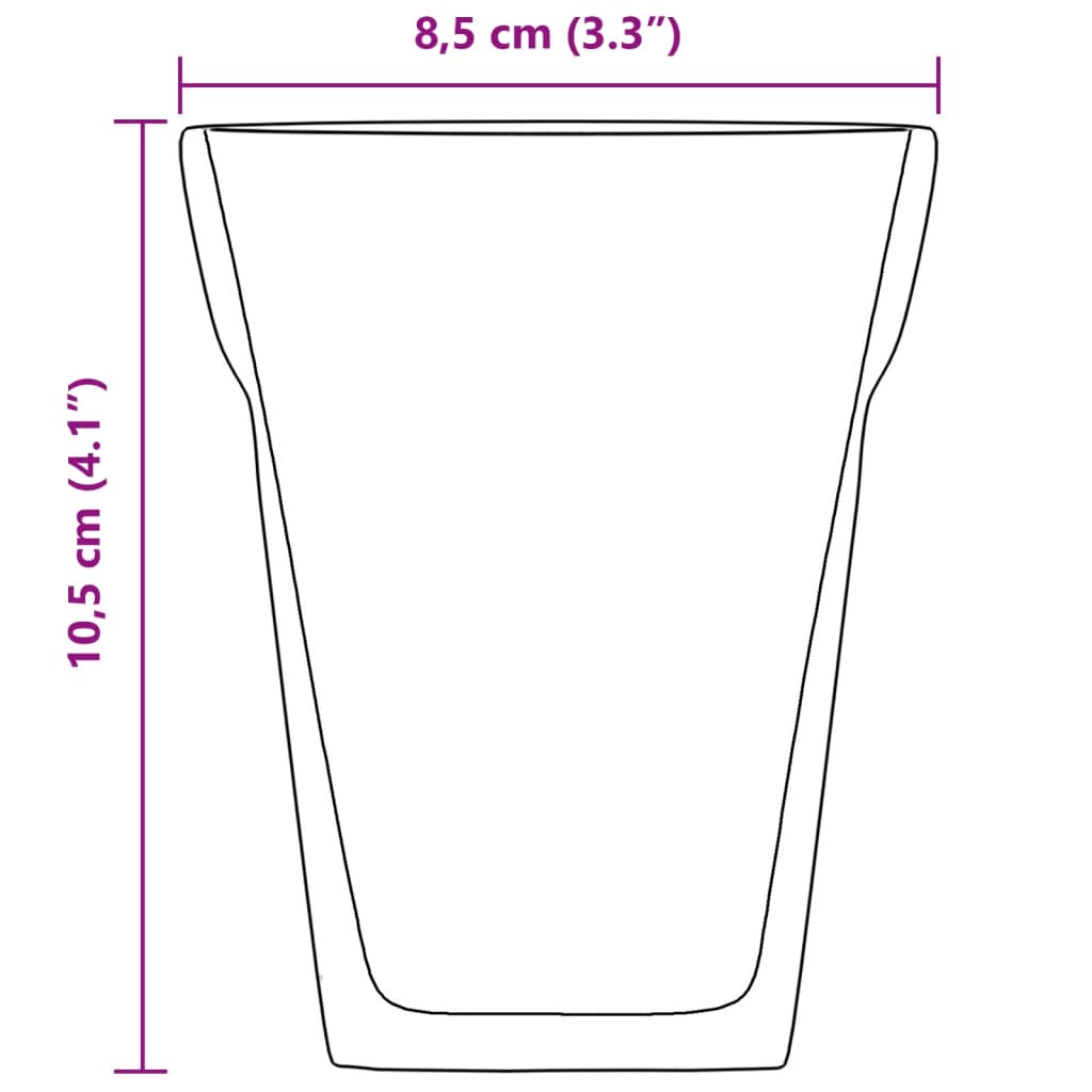 Bicchieri a Doppia Parete in Vetro 6 pz 250 ml 4005738