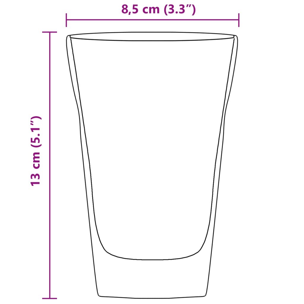 Bicchieri a Doppia Parete in Vetro 6 pz 350 ml 4005739