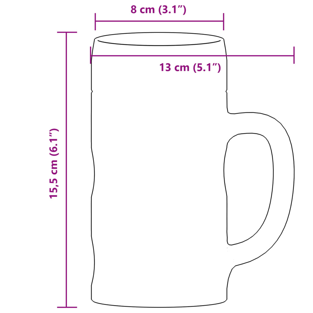 Bicchieri da Pinta in Vetro 6 pz 500 ml 4005746