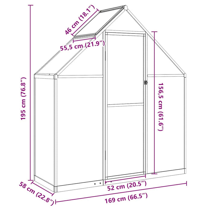 Telaio Serra con Base Antracite 169x58x195 cm in Alluminio 4005818