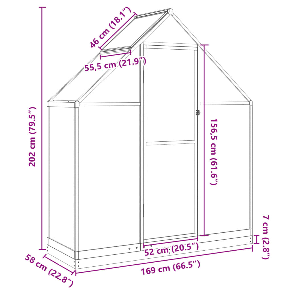 Telaio Serra con Base Argento 169x58x202 cm in Alluminio 4005819