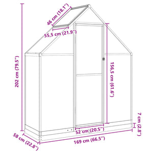 Telaio Serra con Base Argento 169x58x202 cm in Alluminio 4005819