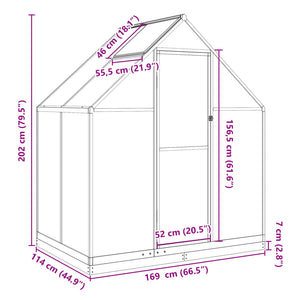 Telaio Serra con Base Argento 169x114x202 cm in Alluminio 4005825