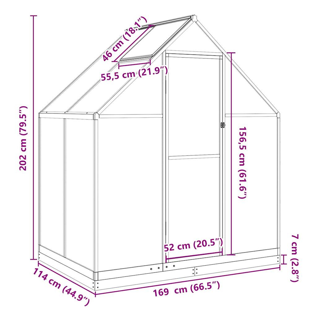 Telaio Serra con Base Antracite 169x114x202 cm in Alluminio 4005827