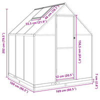 Telaio Serra con Base Argento 169x169x202 cm in Alluminio 4005831