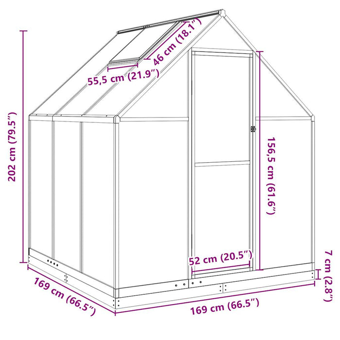 Telaio Serra con Base Antracite 169x169x202 cm in Alluminio 4005833