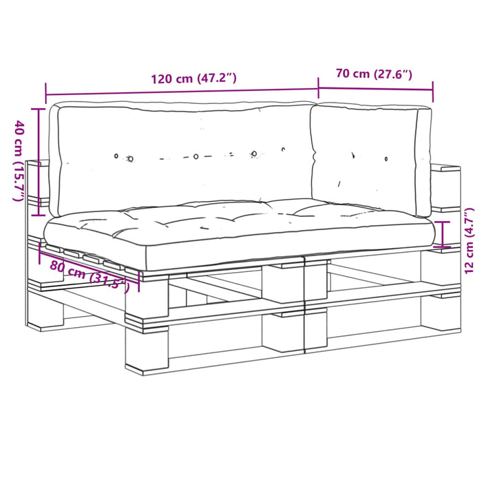 Cuscini per Pallet 3 pz Motivo a Foglie Tessuto 3217131