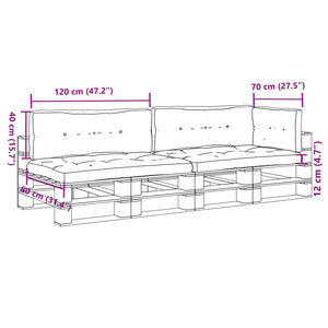 Cuscini per Pallet 5 pz Antracite in Tessuto 3217134