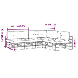 Cuscini per Pallet 7 pz Antracite in Tessuto 3217145