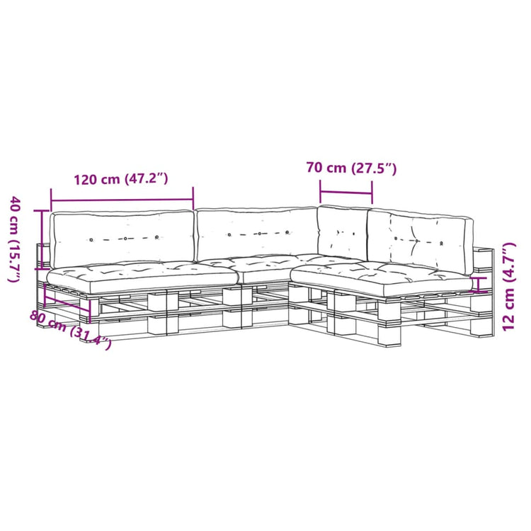 Cuscini per Pallet 7 pz Antracite in Tessuto 3217145