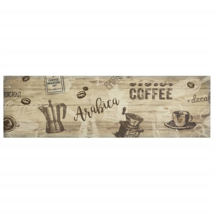 Tappeto da Cucina Lavabile Marrone Caffè 45x150 cm in Vellutocod mxl 115015