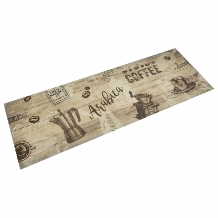 Tappeto da Cucina Lavabile Marrone Caffè 60x180 cm in Velluto 4005579