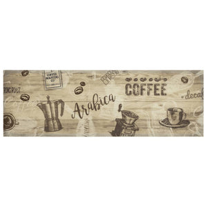 Tappeto da Cucina Lavabile Marrone Caffè 60x180 cm in Velluto 4005579