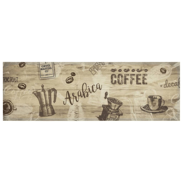 Tappeto da Cucina Lavabile Marrone Caffè 60x180 cm in Vellutocod mxl 91039