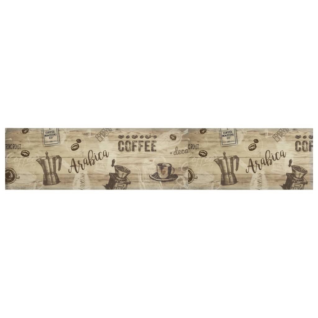 Tappeto da Cucina Lavabile Marrone Caffè 60x300 cm in Velluto 4005580