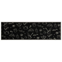 Tappeto da Cucina Lavabile Nero Mattutino 45x150 cm in Velluto 4005584