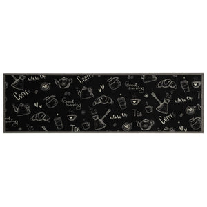 Tappeto da Cucina Lavabile Nero Mattutino 45x150 cm in Velluto 4005584