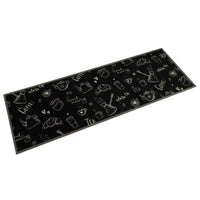 Tappeto da Cucina Lavabile Nero Mattutino 60x180 cm in Vellutocod mxl 91044