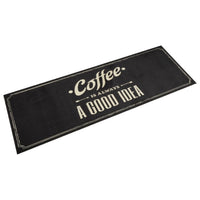 Tappeto da Cucina Lavabile Testo Caffè 60x180 cm in Velluto 4005597