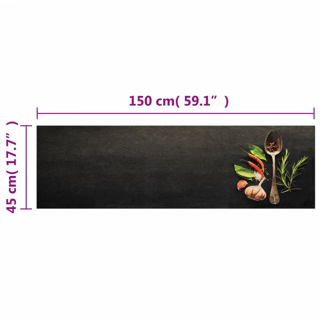 Tappeto da Cucina Lavabile Spezie 45x150 cm Velluto 4005611