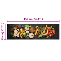 Tappeto da Cucina Lavabile Spezie 45x150 cm Velluto 4005614