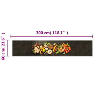 Tappeto da Cucina Lavabile Spezie 60x300 cm Velluto 4005616