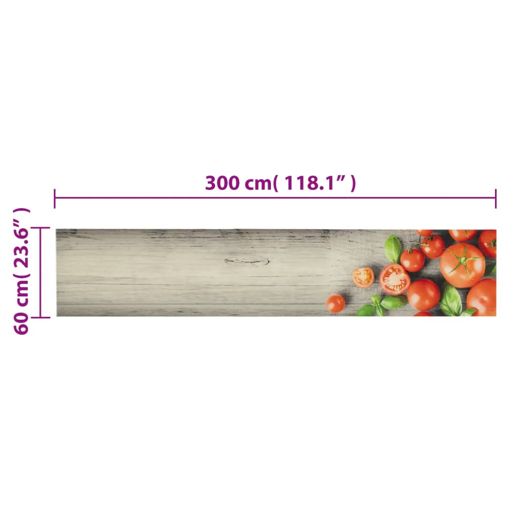 Tappeto da Cucina Lavabile Pomodori 60x300 cm in Velluto 4005622