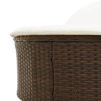 Lettino Prendisole con Cuscini Marrone in Polyrattan 368647