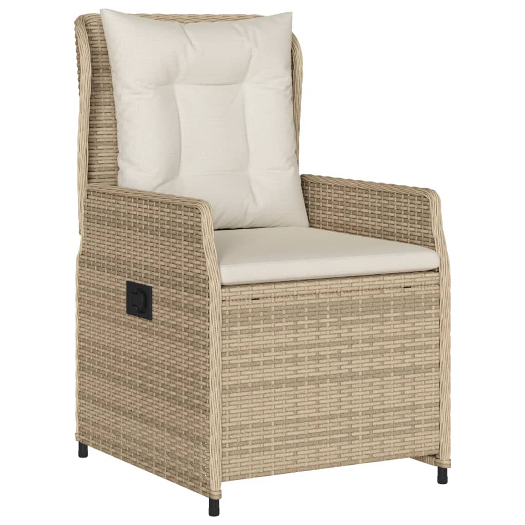 Sedie da Giardino Reclinabili 2 pz Beige Polyrattan 368656