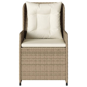 Sedie da Giardino Reclinabili 2 pz Beige Polyrattan 368656