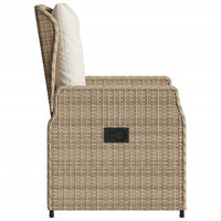 Sedie da Giardino Reclinabili 2 pz Beige Polyrattan 368656