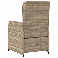 Sedie da Giardino Reclinabili 2 pz Beige Polyrattan 368656