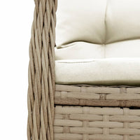 Sedie da Giardino Reclinabili 2 pz Beige Polyrattan 368656