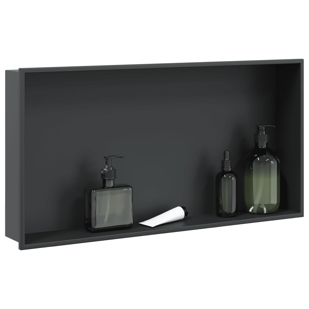 Nicchia per Doccia Nero Opaco 62x32x9cm in Acciaio Inox 4005130