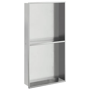 Nicchia per Doccia Argento Spazzolato 32x62x9cm in Acciaio Inox 4005132