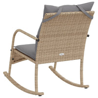 Sedia a Dondolo da Giardino con Cuscini in Polyrattan Beige 369021