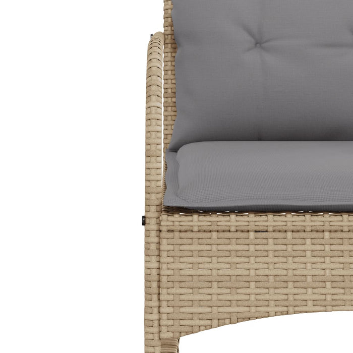 Sedia a Dondolo da Giardino con Cuscini in Polyrattan Beige 369021