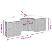 Poggiapiedi da Giardino con Cuscino in Polyrattan Nero 369087