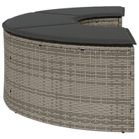 Poggiapiedi da Giardino con Cuscino in Polyrattan Grigio 369088