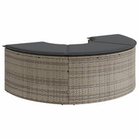 Poggiapiedi da Giardino con Cuscino in Polyrattan Grigio 369088