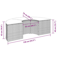 Poggiapiedi da Giardino con Cuscino in Polyrattan Grigio 369088