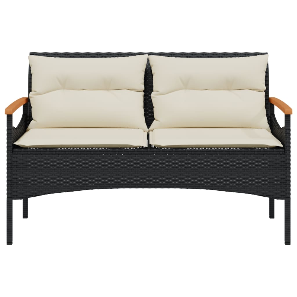 Set Divani da Giardino 4 pz con Cuscini Nero in Polyrattan 368398