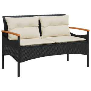 Set Divani da Giardino 4 pz con Cuscini Nero in Polyrattan 368398