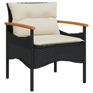 Set Divani da Giardino 4 pz con Cuscini Nero in Polyrattan 368398