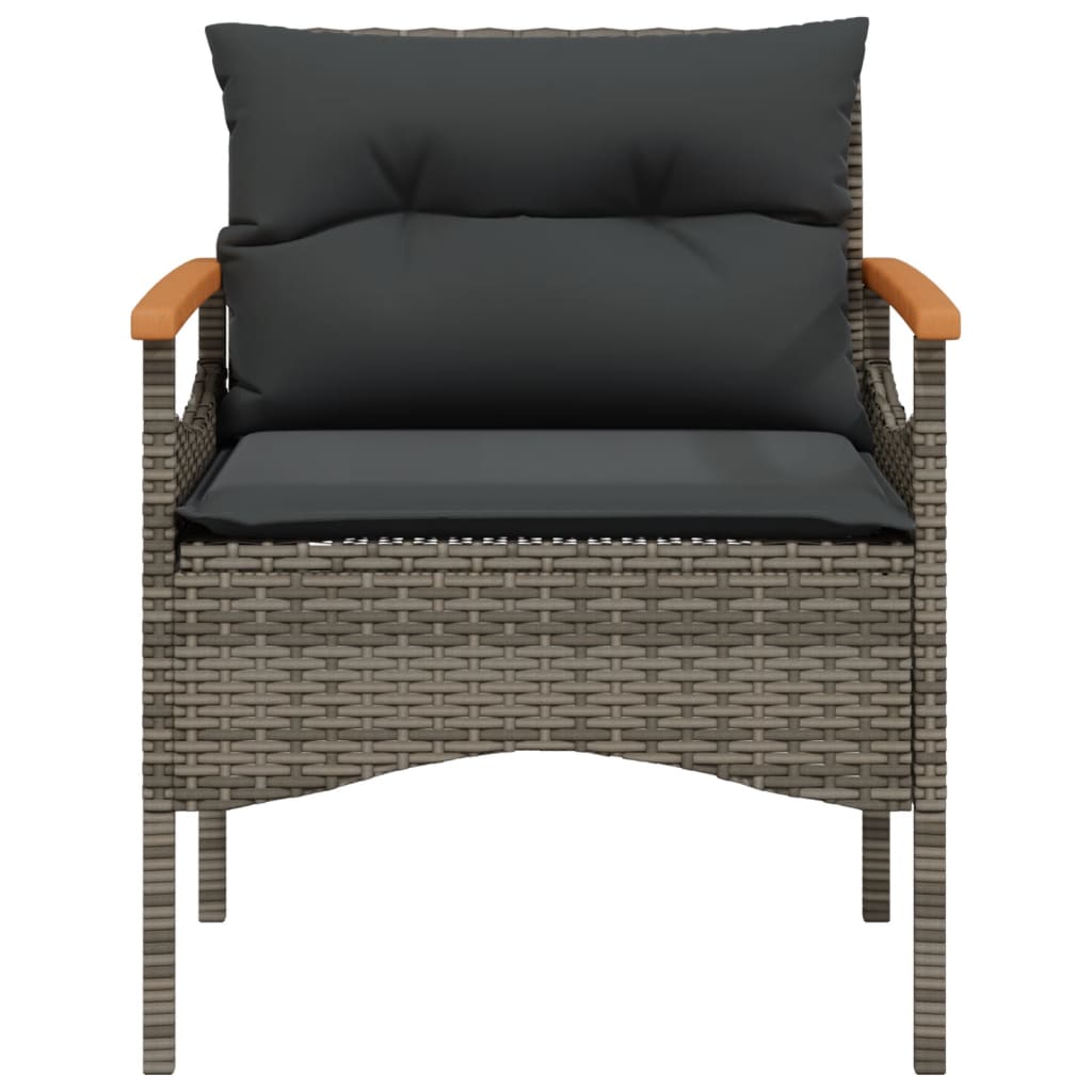 Set Divani da Giardino 4 pz con Cuscini in Polyrattan Grigio 368399